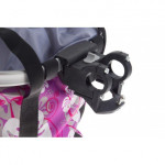 Košík na riadidlá Clip fialový s kvietkami